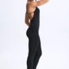 Kiki Modal Plunge Open-Back Flared Jumpsuit in Black