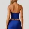 Kimi Draped Mid-Rise Mini Skirt in Cobalt Blue