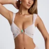 Kira Hardware Detail Cut-Out Crop Top in Sky Grey