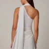 Kiraz Asymmetric Scarf-Detail Mini Dress in White Kiraz Asymmetric Scarf-Detail Mini Dress in White