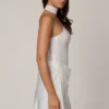 Kiraz Asymmetric Scarf-Detail Mini Dress in White Kiraz Asymmetric Scarf-Detail Mini Dress in White