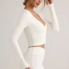 Kiva Modal Ribbed Cropped Cardigan in White