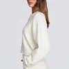 Knit Cropped Cardigan in Ivory