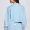 Knit Cropped Cardigan in Powder Blue
