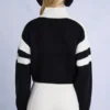 Knit Logo Cropped Jumper in Black
