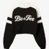 Knit Logo Cropped Jumper in Black