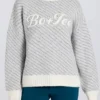 Knit Logo Oversized Jumper in Ice