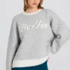 Knit Logo Oversized Jumper in Ice