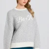 Knit Logo Oversized Jumper in Ice