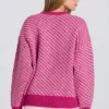 Knit Logo Oversized Jumper in Magenta Pink