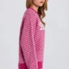 Knit Logo Oversized Jumper in Magenta Pink