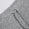 Knit Mid-Rise Wide-Leg Joggers in Grey