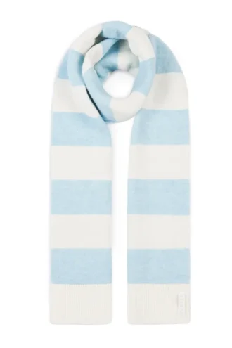 Knit Striped Scarf in Powder Blue
