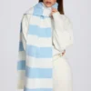 Knit Striped Scarf in Powder Blue