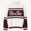 Knit Turtleneck Oversized Jumper in Burgundy