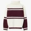 Knit Turtleneck Oversized Jumper in Burgundy