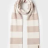 Knitted Striped Scarf in Ivory