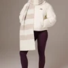 Knitted Striped Scarf in Ivory