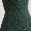 La Rochette Embellished Strapless Cowl-Neck Maxi Dress in Emerald Green