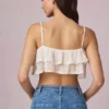 Lacie Ruffled Cropped Camisole Top in Ivory