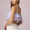 Lacie Ruffled Cropped Camisole Top in Lilac