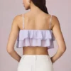 Lacie Ruffled Cropped Camisole Top in Lilac