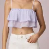 Lacie Ruffled Cropped Camisole Top in Lilac