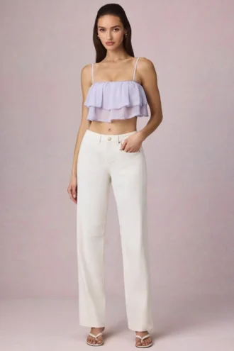 Bobbi Mid-Rise Barrel-Leg Jeans in Ecru Wash