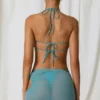 Lagoon Drawstring Cut-Out Mini Skirt in Turquoise