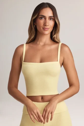 Lai Modal Square-Neck Camisole Top in Lemon Sherbet