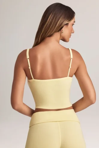 Lai Modal Square-Neck Camisole Top in Lemon Sherbet