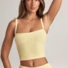 Lai Modal Square-Neck Camisole Top in Lemon Sherbet