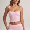 Lai Modal Square-Neck Camisole Top in Pastel Pink