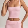 Lai Modal Square-Neck Camisole Top in Pastel Pink