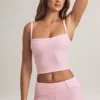 Lai Modal Square-Neck Camisole Top in Pastel Pink
