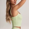 Lai Modal Square-Neck Camisole Top in Sage Green