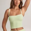 Lai Modal Square-Neck Camisole Top in Sage Green