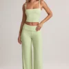 Lai Modal Square-Neck Camisole Top in Sage Green