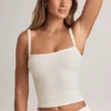 Lai Modal Square-Neck Camisole Top in White