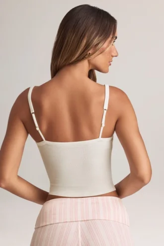Lai Modal Square-Neck Camisole Top in White