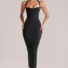 Landen Halterneck Midaxi Dress in Black