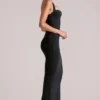 Landen Halterneck Midaxi Dress in Black