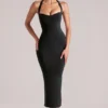 Landen Halterneck Midaxi Dress in Black