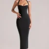 Landen Halterneck Midaxi Dress in Black