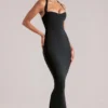 Landen Halterneck Midaxi Dress in Black
