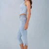 Landon Mid-Rise Denim Capri Jeans in Light Denim