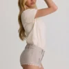 Lanori Low-Rise Hot Pants in Ecru