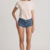 Lanori Low-Rise Hot Pants in Mid-Blue