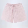 Lariana Mid-Rise Cotton-Poplin Shorts in Pink Stripe