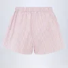 Lariana Mid-Rise Cotton-Poplin Shorts in Pink Stripe